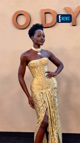 Lupita Nyong'o is glowing in gold for "The Odyssey"