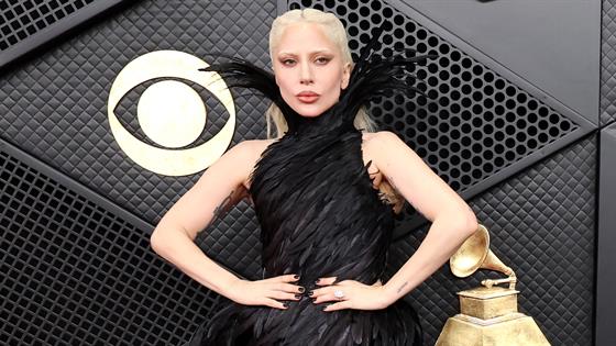 Of Course Lady Gaga Makes a Statement in Feathered Gown at Grammys 2026